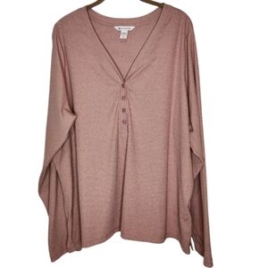 Athleta Uptempo Ribbed Henley Top Palermo Pink Size 3X